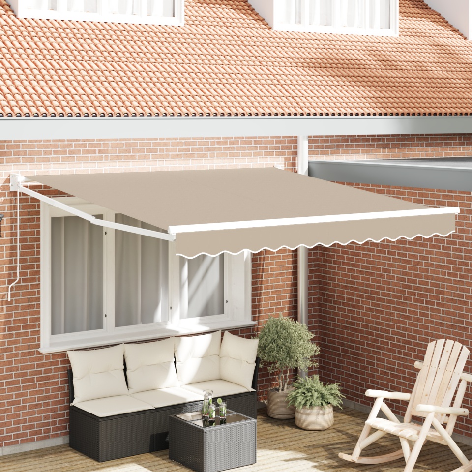Marchiză manuală retractabilă Bej 300x250 cm, Țesătură de schimb pentru marchiză pentru cadru de 3x2.5 m Bej