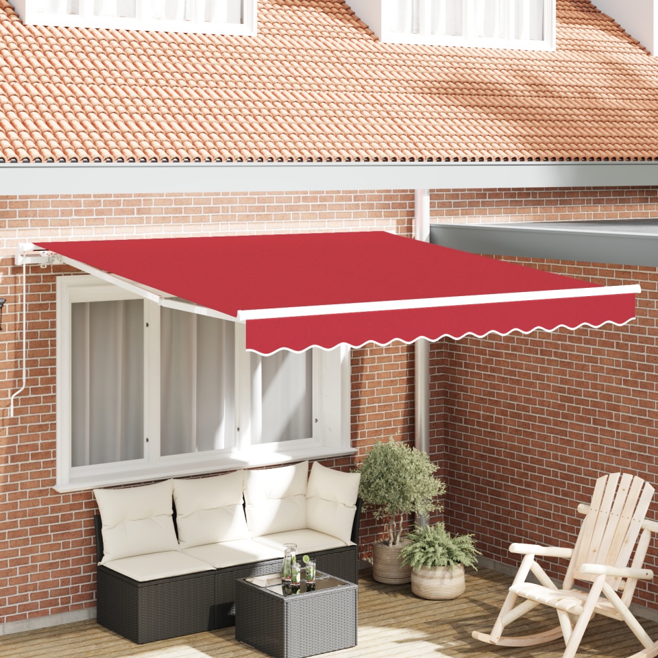 Marchiză manuală retractabilă roșie 300x250 cm, Material de înlocuire pentru marchiză 3x2.5 m cadru roșu