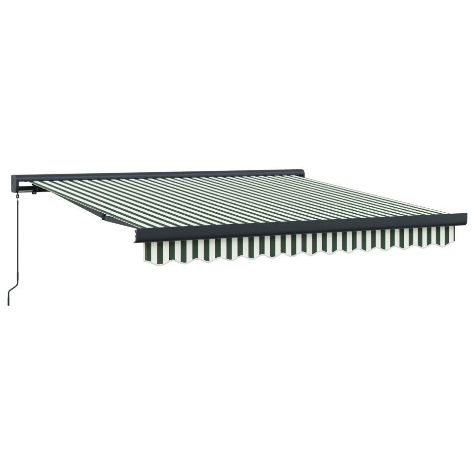 Marchiză manuală retractabilă Verde și Alb 350x250 cm, Material de schimb pentru marchiză de 3,5x2,5 m Verde și Alb - 1 | YEO