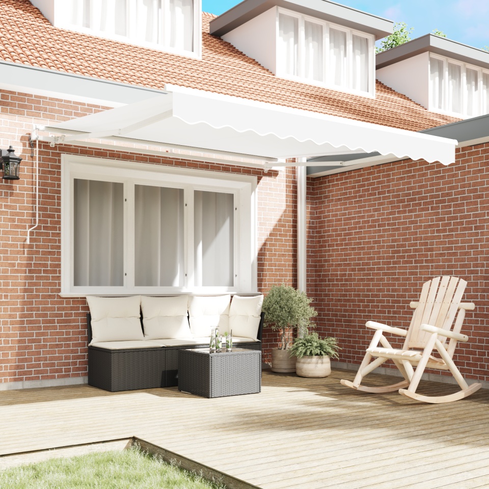 Marchiză retractabilă automată albă 350x250 cm, Parte de înlocuire pentru marchiză pentru cadru de 3.5x2.5 m alb - 2 | YEO