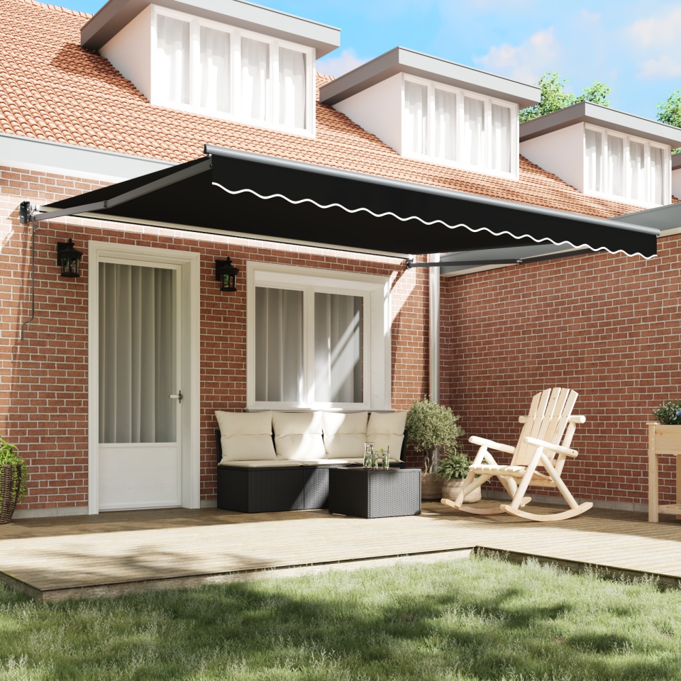 Marchiză retractabilă automată neagră 400x300 cm, Material de schimb pentru marchiză pentru cadru de 4x3 m negru - 2 | YEO