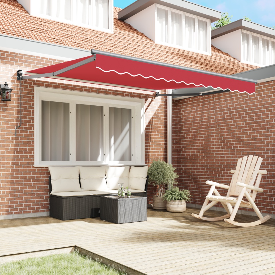 Marchiză retractabilă manuală Roșie 300x250 cm, Material de înlocuire pentru marchiză 3x2.5 m Roșie - 2 | YEO