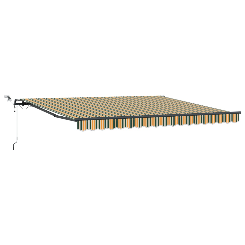 Markiză Retractabilă Automată cu LED Verde și Galben 400x300 cm, Material de înlocuire pentru markiză pentru cadru de 4x3 m Verde și Galben - 1 | YEO