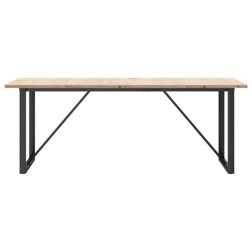 Masă bucătărie, cadru O, 200x100x75,5cm lemn masiv pin și fontă - 3 | YEO