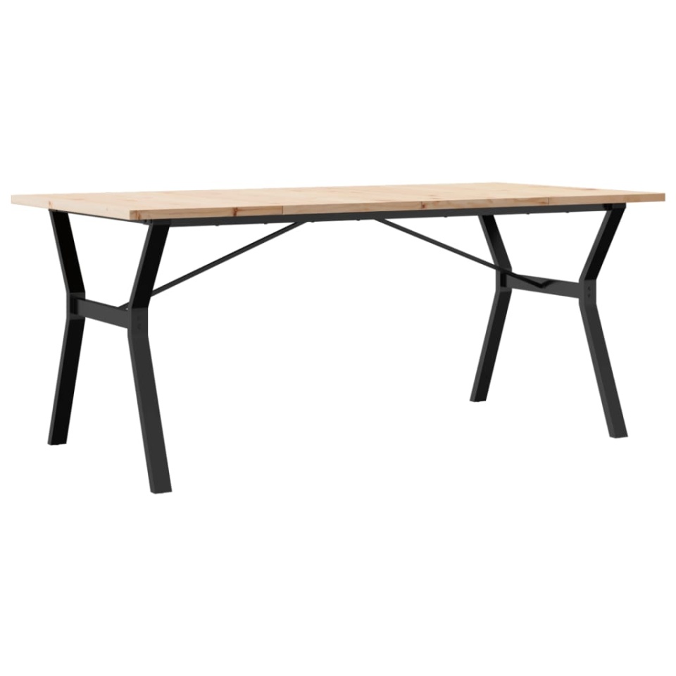 Masă bucătărie, cadru Y, 180x90x75,5 cm lemn masiv pin și fontă - 1 | YEO