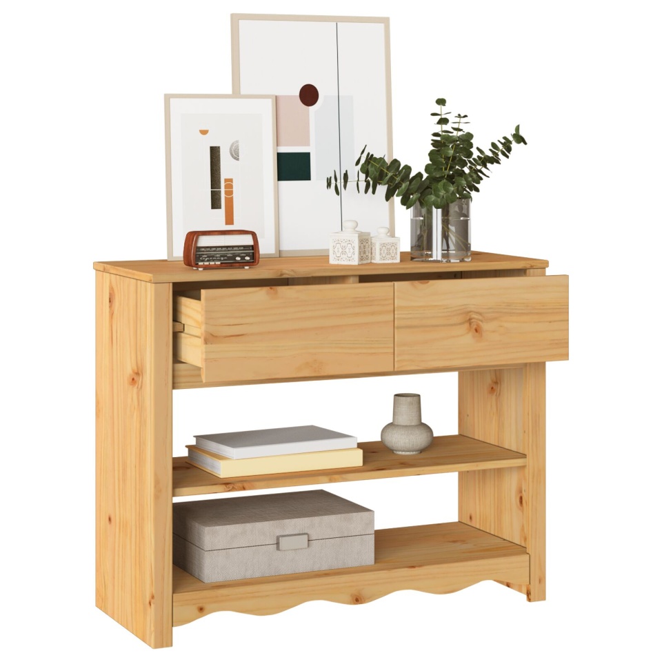 Masă de consolă DRAMMEN 89,5x37x73 cm Lemn masiv de pin - 2 | YEO