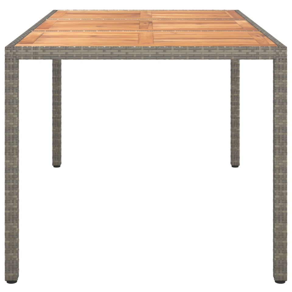 Masă de dining pentru grădină Gri 150x90x75 cm Poliratan - 3 | YEO