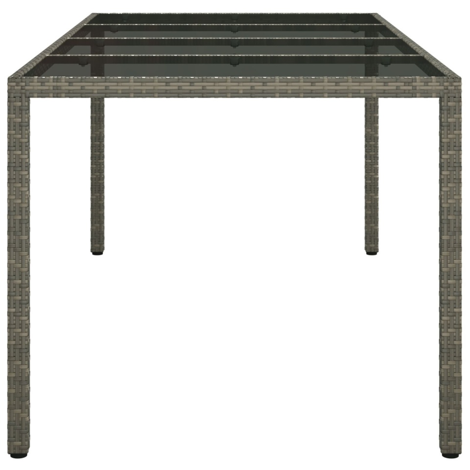Masă de dining pentru grădină Gri 190x90x75 cm Poliratan - 3 | YEO