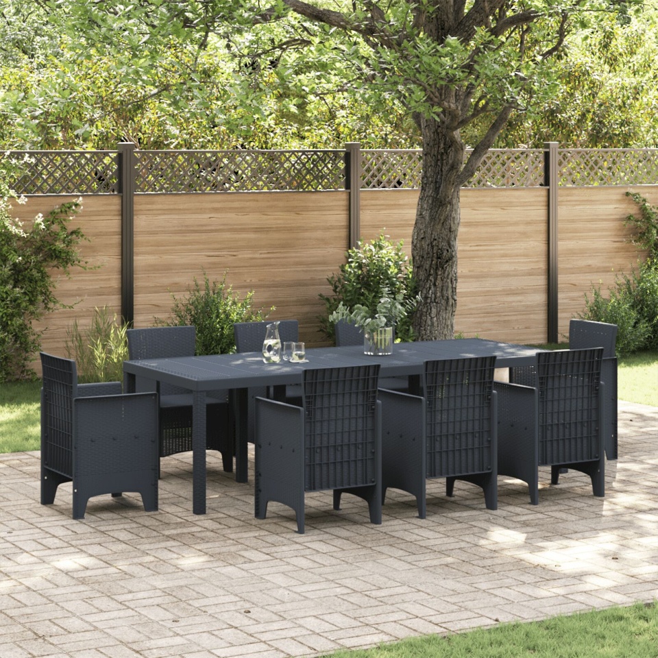 Masă de grădină Antracit 250x100x73 cm din rattan poliester