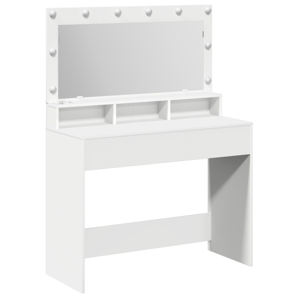 Masă de toaletă Alb cu lumini LED - 100x41x135 cm - 1 | YEO
