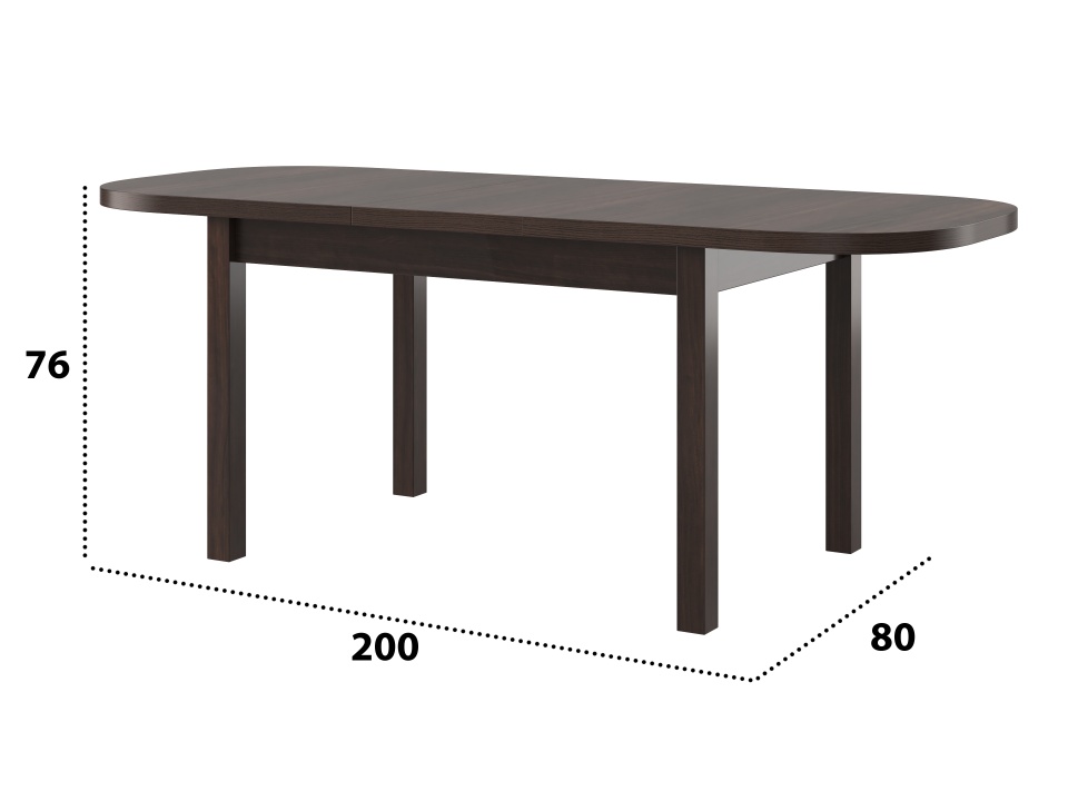 Masa extensibila 160x200 cm mb-12 venus1, wenge, lemn masiv de fag si pal - 3 | YEO