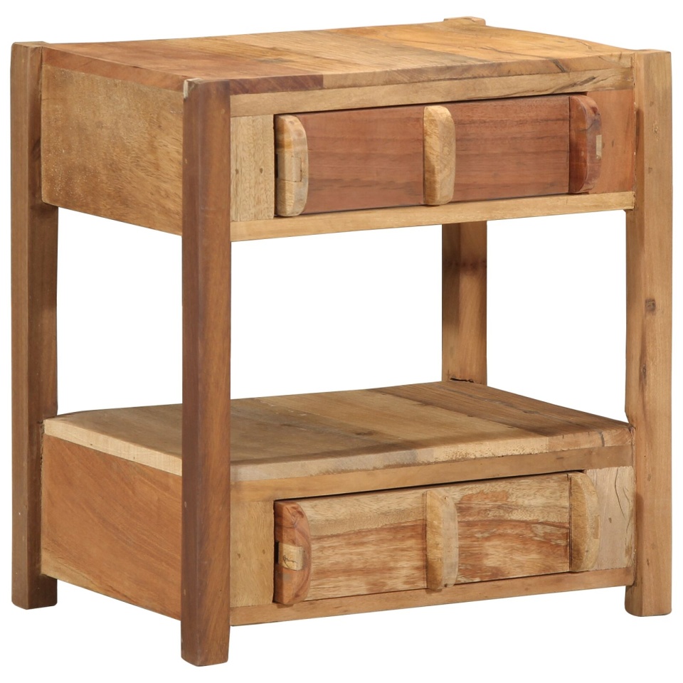 Masă laterală 43x32x46 cm din lemn masiv recuperat - 1 | YEO