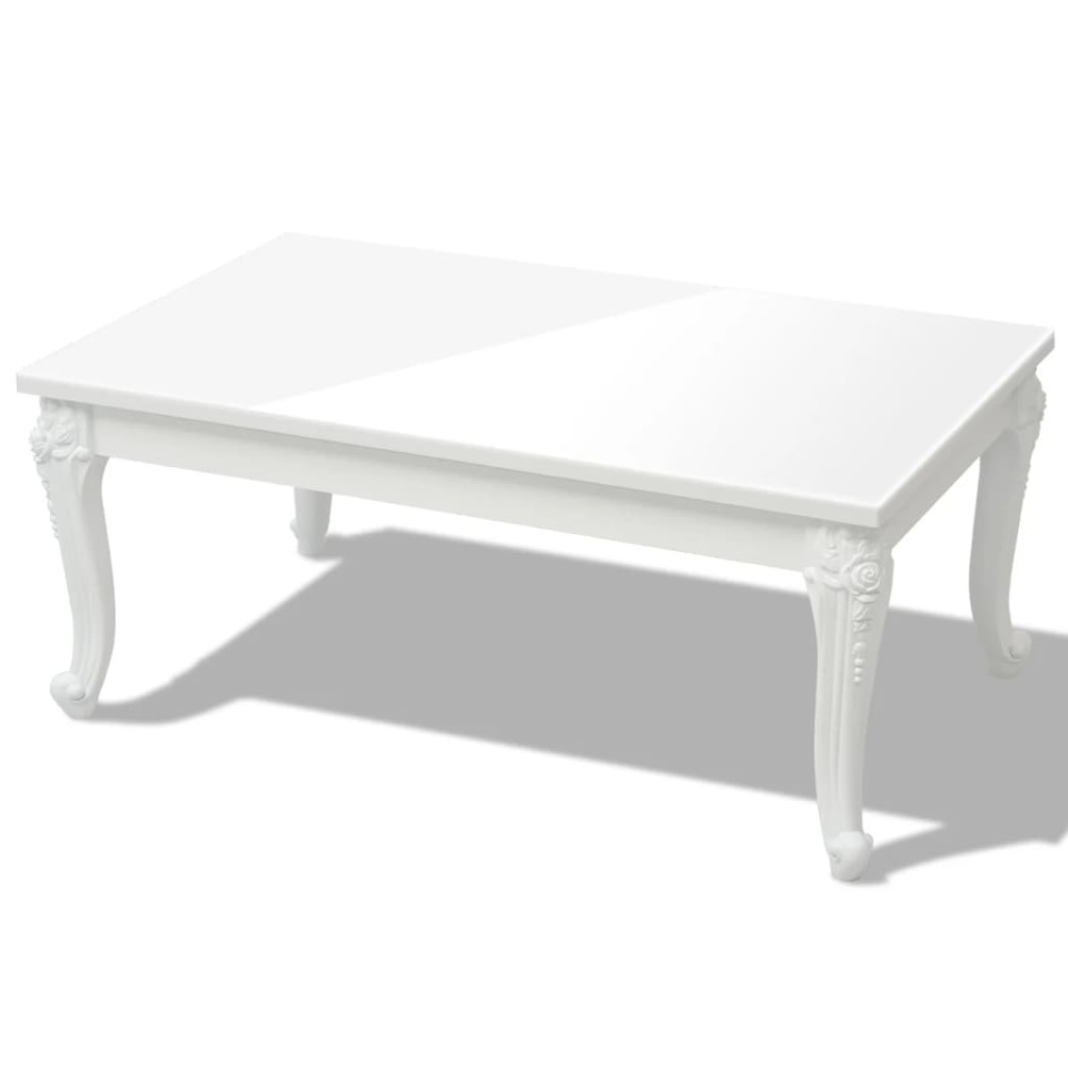 Măsuță de cafea din fibră de sticlă lucioasă 100x60x42 cm albă - 1 | YEO