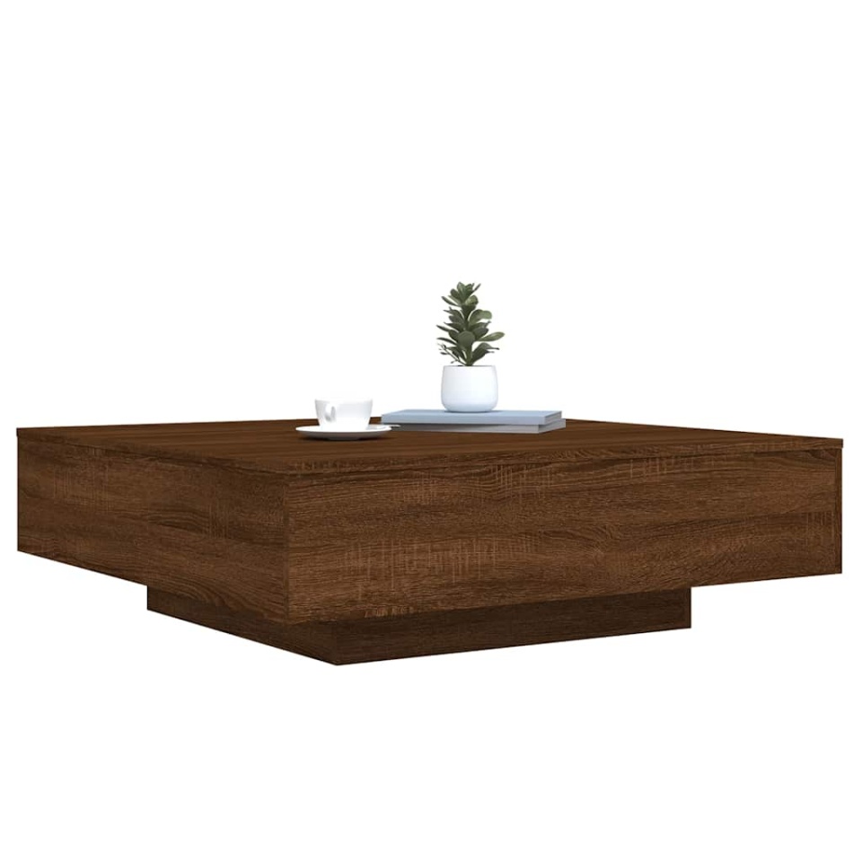 Măsuță de cafea, stejar maro, 100x100x31 cm, lemn prelucrat - 3 | YEO