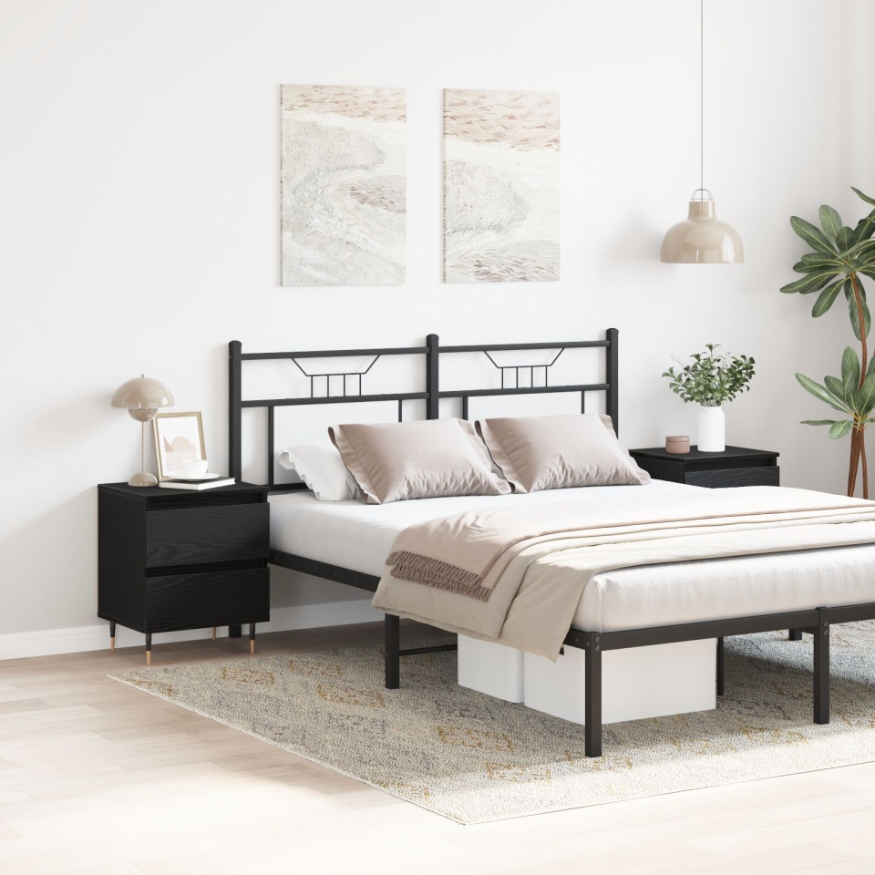Noptiere 2 buc Black Oak 40x35x50 cm Lemn compozit - 3 | YEO