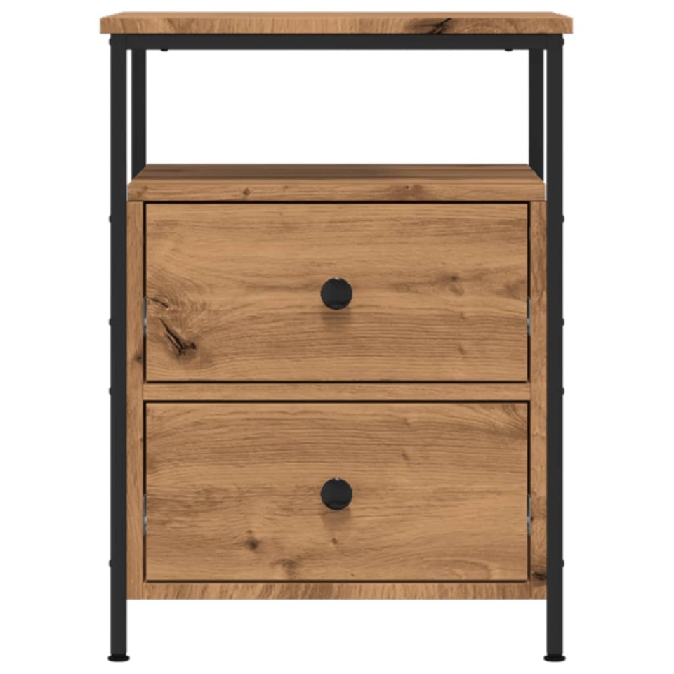 Noptiere, 2 buc., stejar artizanal, 44x45x60 cm, lemn prelucrat - 3 | YEO