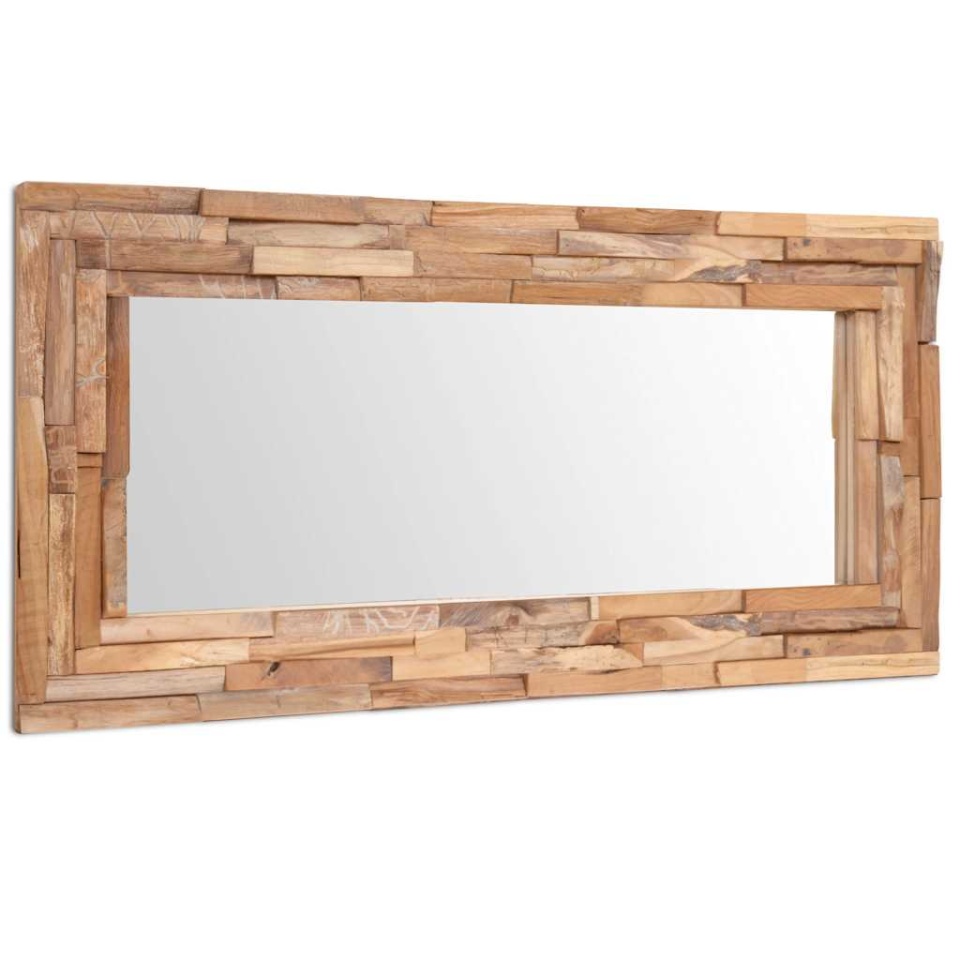 Oglindă decorativă din lemn de tec, 120 x 60 cm, dreptunghiular - 2 | YEO