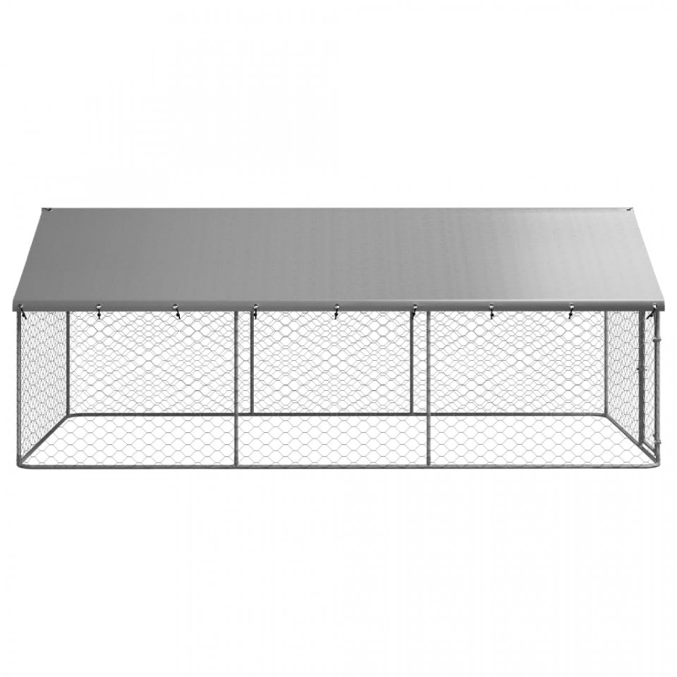 Padoc de exterior pentru câini, cu acoperiș, 400x200x150 cm - 2 | YEO