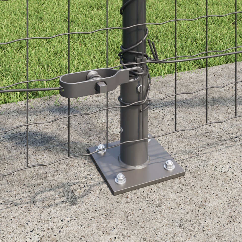 Pălării de gard cu plăci de bază 52 buc Ø32mm 78,5cm oțel galvanizat - 2 | YEO