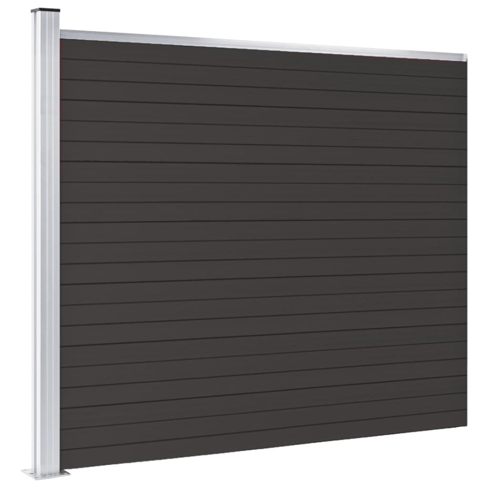 Panou de gard, negru, 175x146 cm, WPC - 2 | YEO