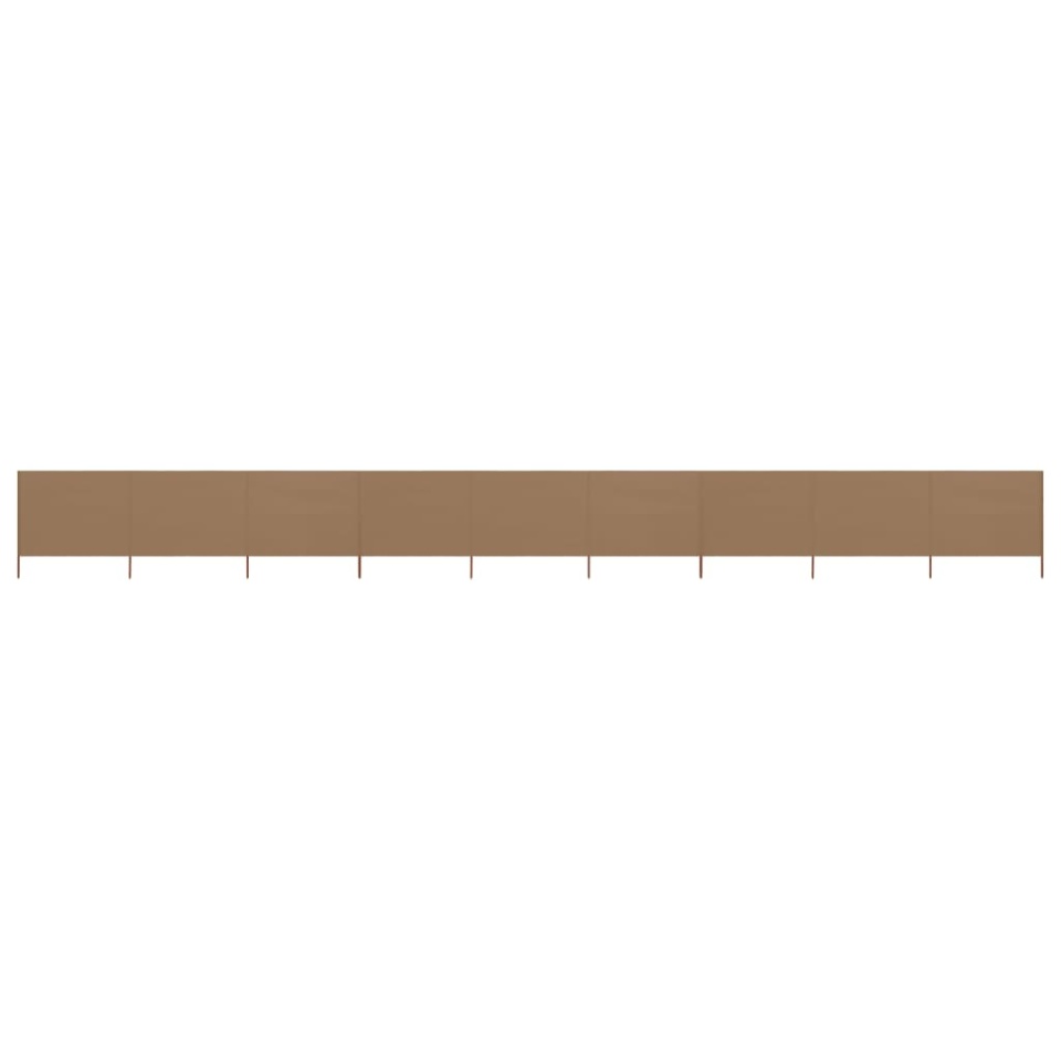 Paravan anti-vânt cu 9 panouri, gri taupe 1200 x 160 cm, textil