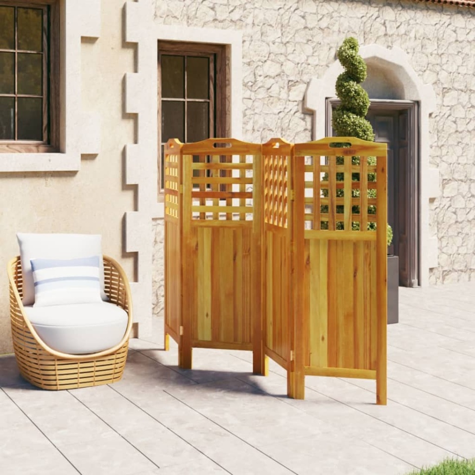 Paravan de cameră 4 panouri 162x2x115 cm lemn masiv de acacia - 2 | YEO