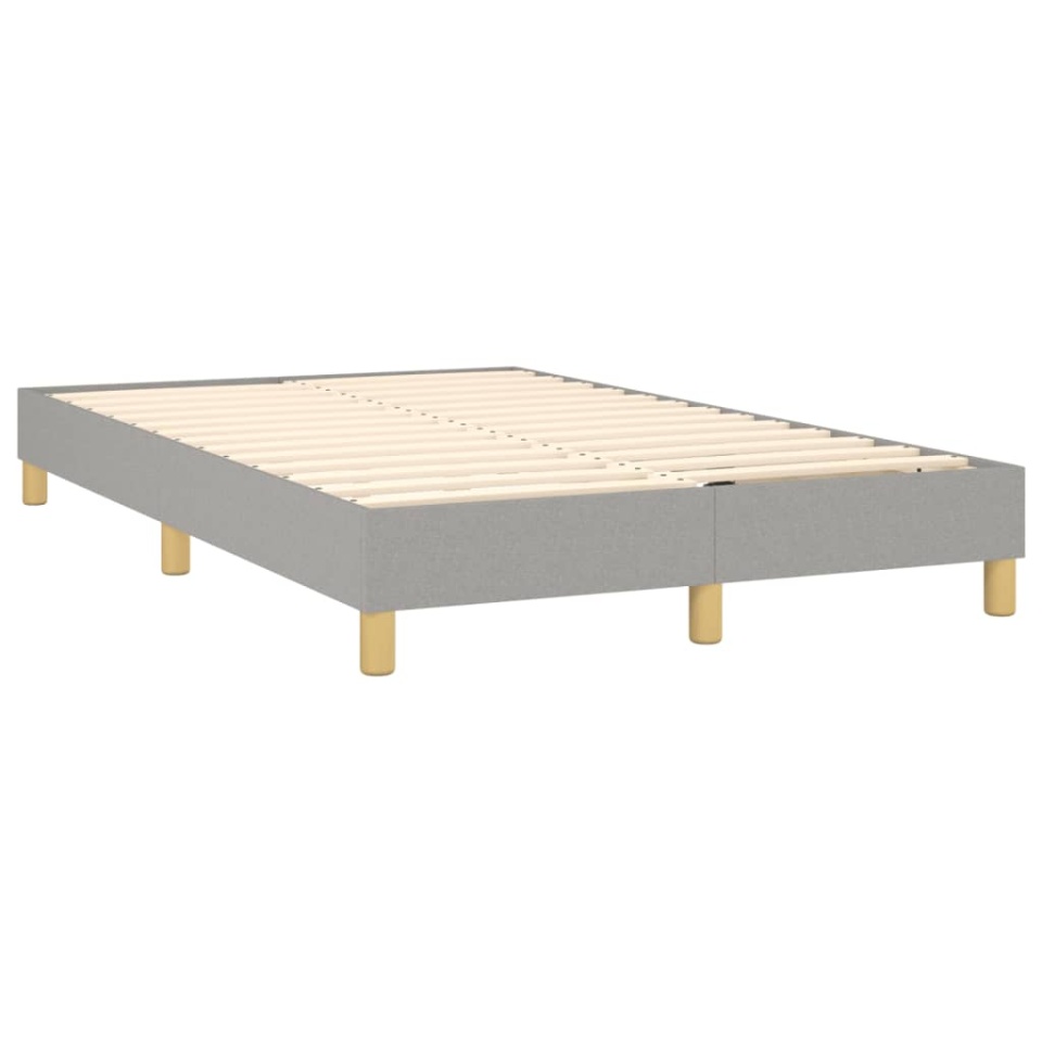 Pat box spring cu saltea, gri deschis, 120x200 cm, textil - 3 | YEO