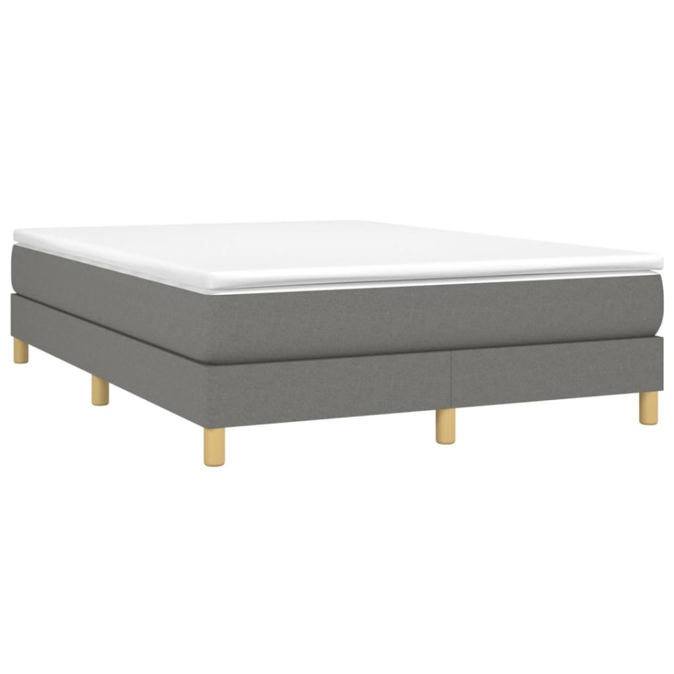 Pat box spring cu saltea, gri închis, 140x190 cm, textil - 2 | YEO