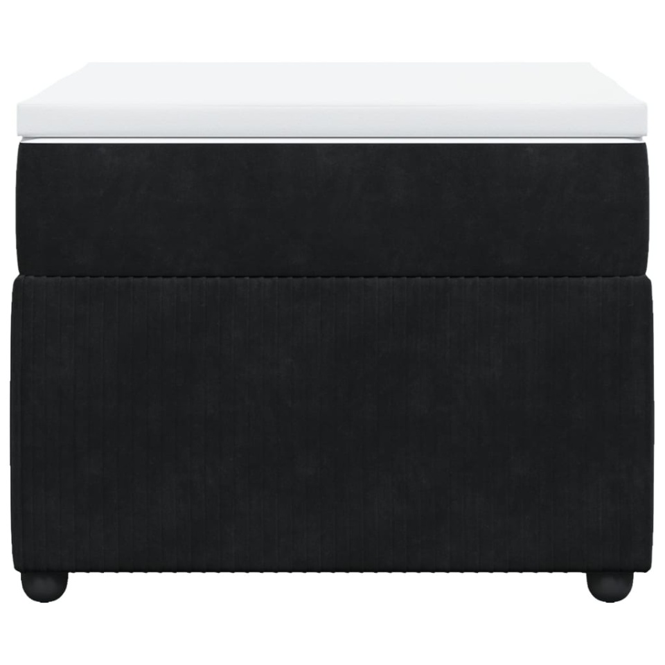 Pat box spring cu saltea, negru, 100x200 cm, catifea - 3 | YEO