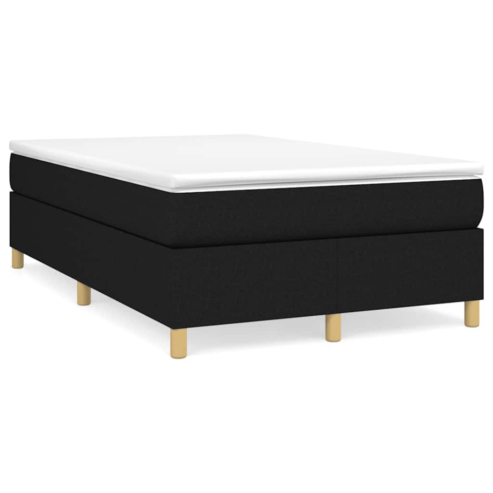 Pat box spring cu saltea, negru, 120x190 cm, catifea