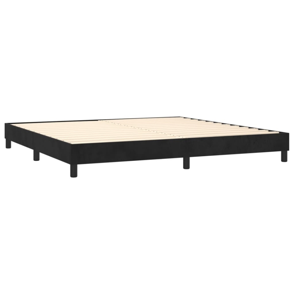 Pat box spring cu saltea, negru, 200x200 cm, catifea - 3 | YEO