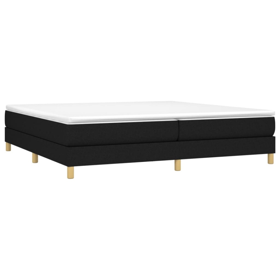 Pat box spring cu saltea, negru, 200x200 cm, textil - 2 | YEO