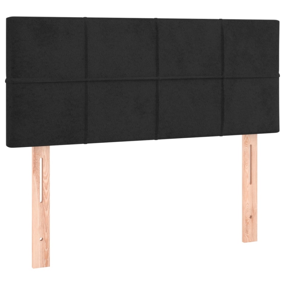 Pat box spring cu saltea, negru, 90x200 cm, catifea - 4 | YEO