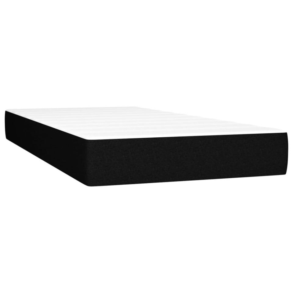Pat box spring cu saltea, negru, 90x200 cm, textil - 4 | YEO