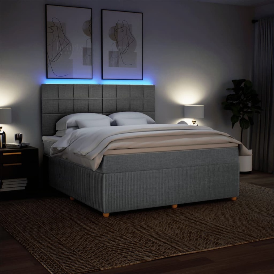 Pat continental, gri deschis, 180x200 cm, material textil - 3 | YEO