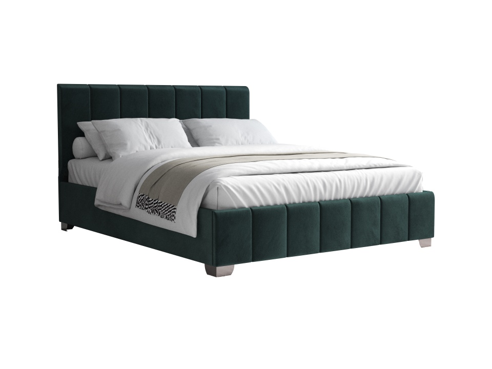 Pat Cozy, 160x200 cm, verde, cu picioare si somiera - 2 | YEO