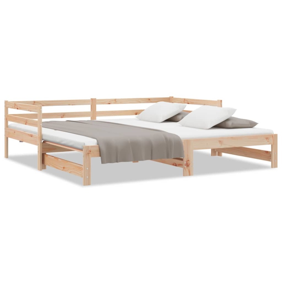 Pat de zi extensibil, 2x(90x200) cm, lemn masiv de pin - 1 | YEO