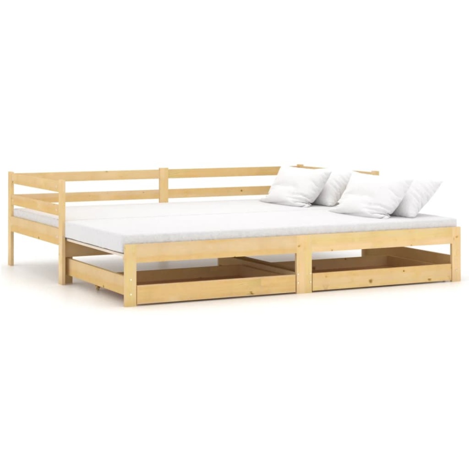 Pat extensibil de zi, 2x(90x200) cm, lemn masiv de pin - 1 | YEO