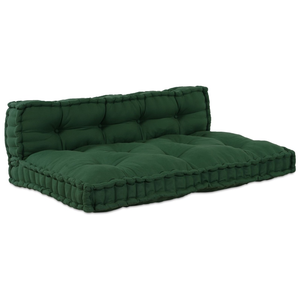 Pernă pentru canapea pe palet cu suport pentru spate, material verde - 1 | YEO