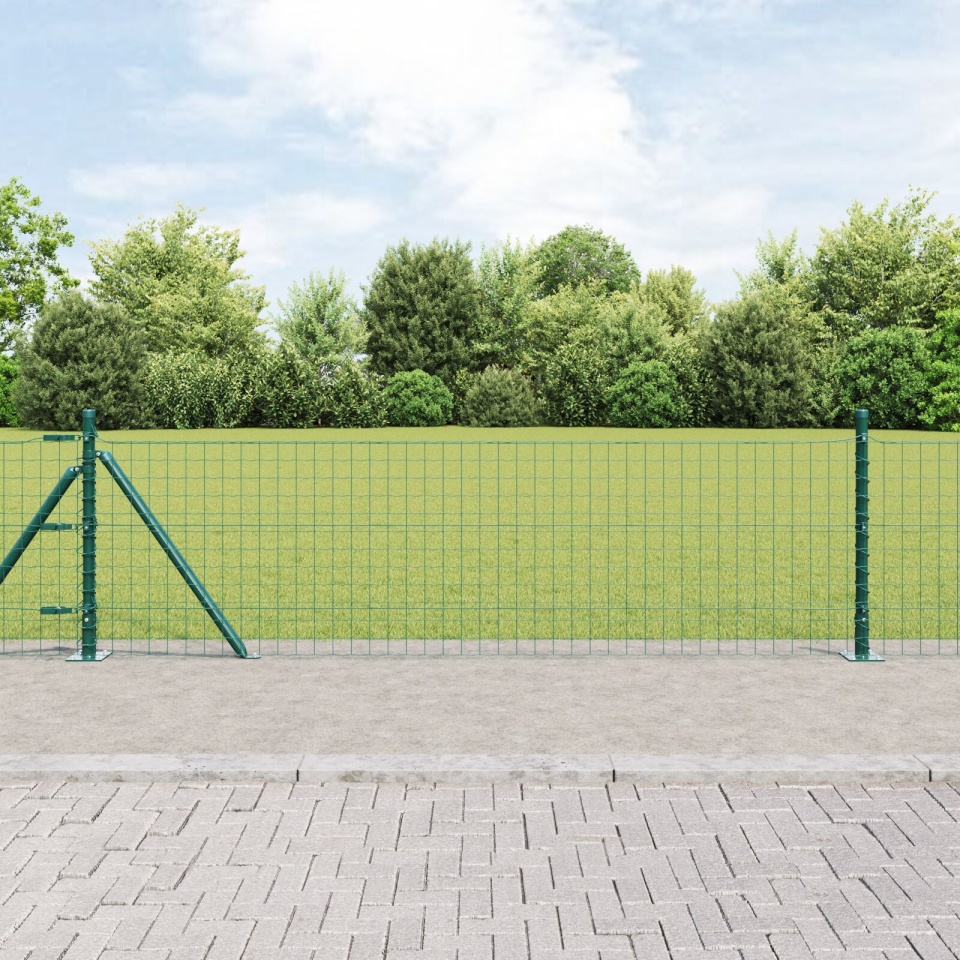 Posturi de gard cu plăci de bază 52 buc Ø32mm 50cm Oțel galvanizat