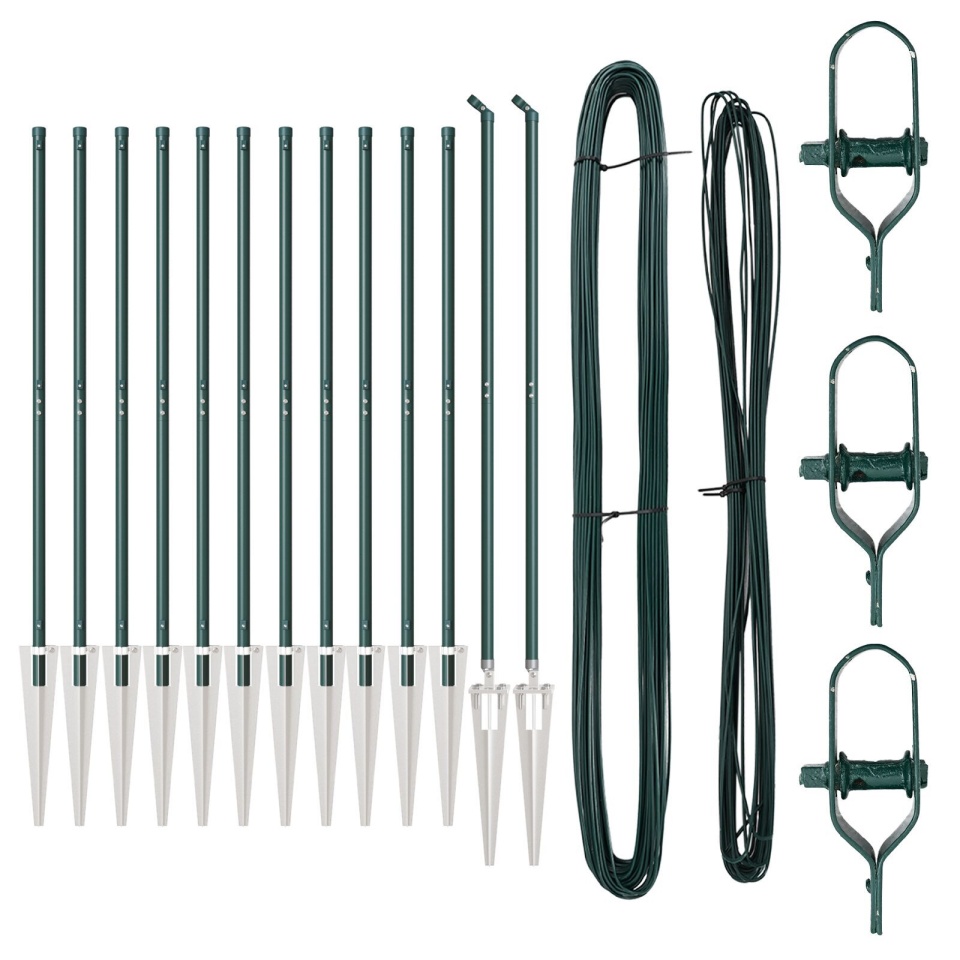 Posturi de gard cu vârf 13 buc Ø32 mm 140 cm Oțel galvanizat - 1 | YEO