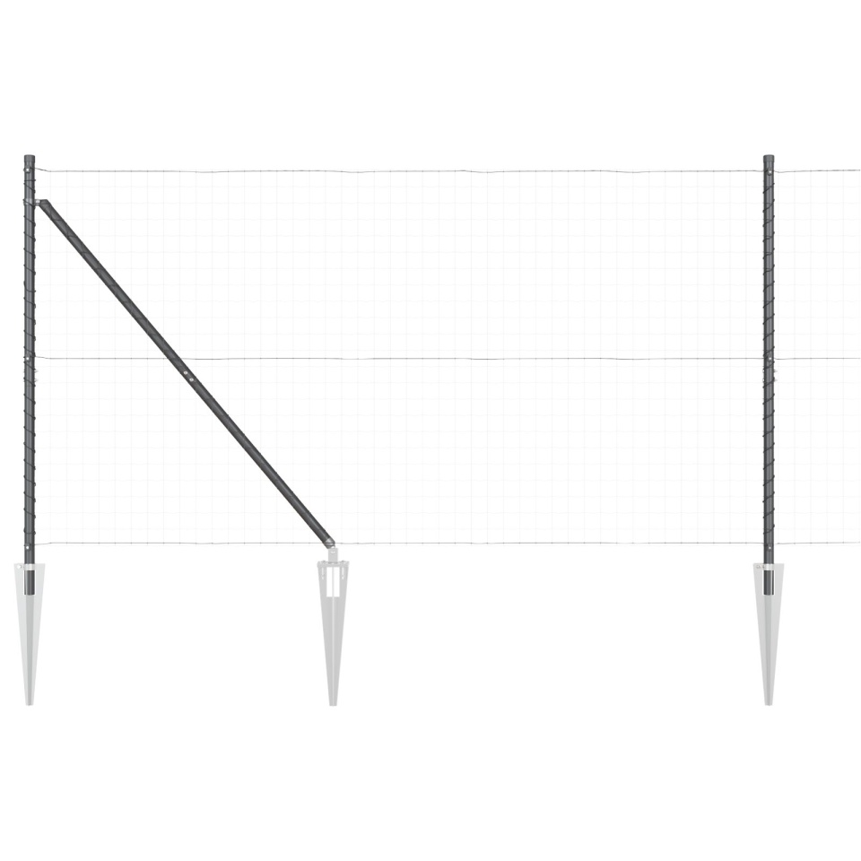 Posturi de gard cu vârf 26 pcs Ø32 mm 160 cm Oțel galvanizat - 3 | YEO