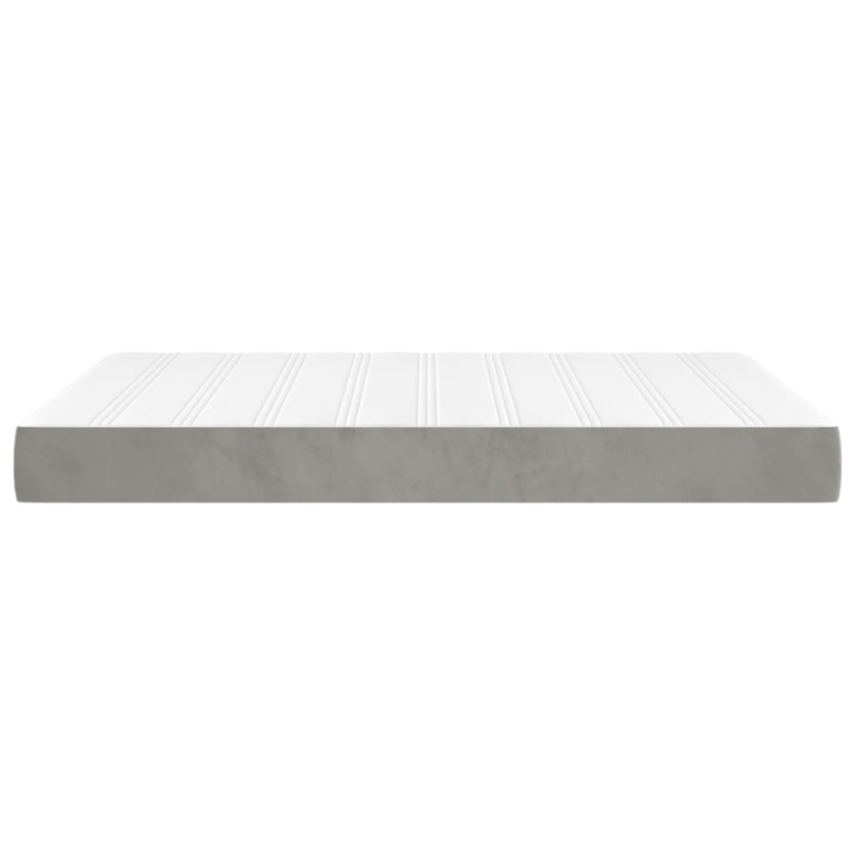 Saltea de pat cu arcuri, gri deschis, 140x190x20 cm, catifea - 3 | YEO