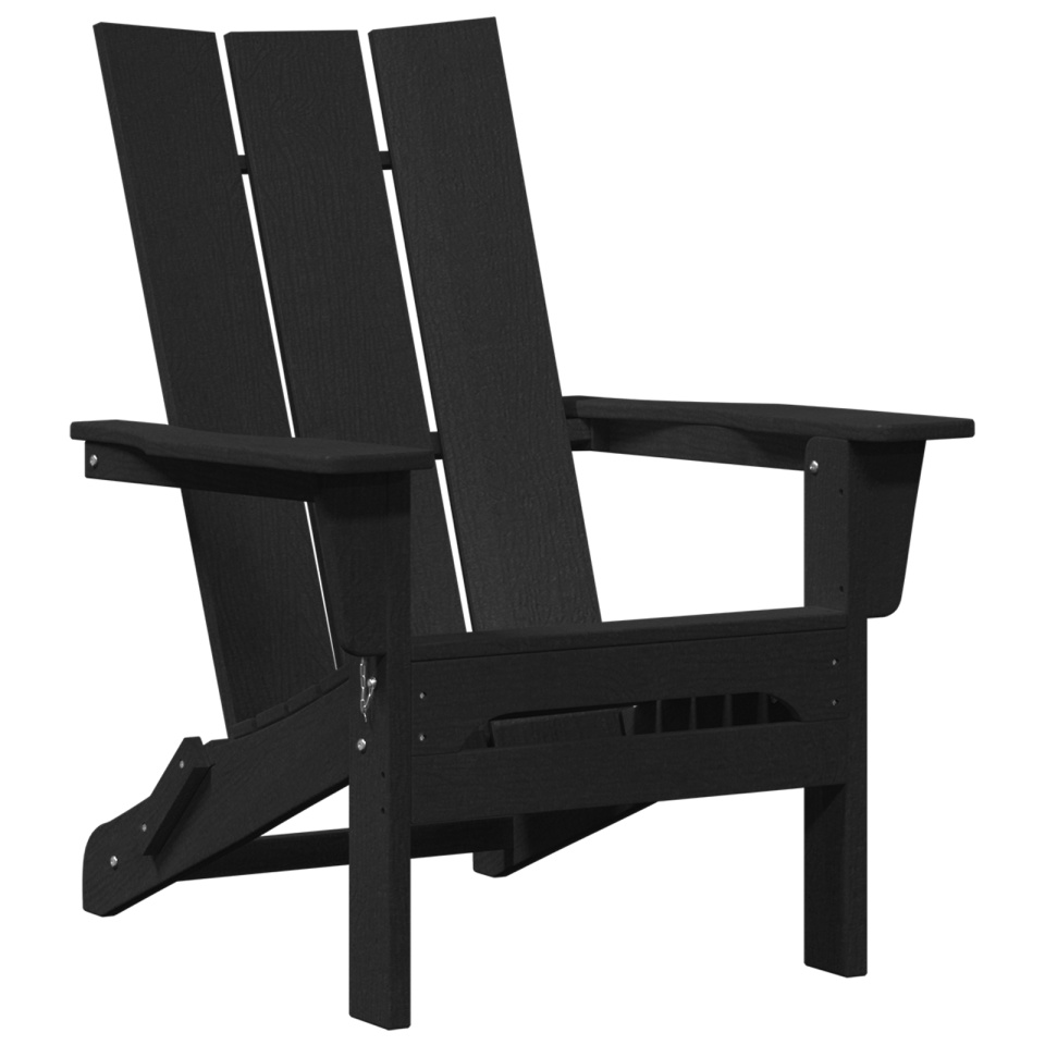 Scaun Adirondack pliabil Negru 74.5x80.5x90 cm HDPE - 1 | YEO