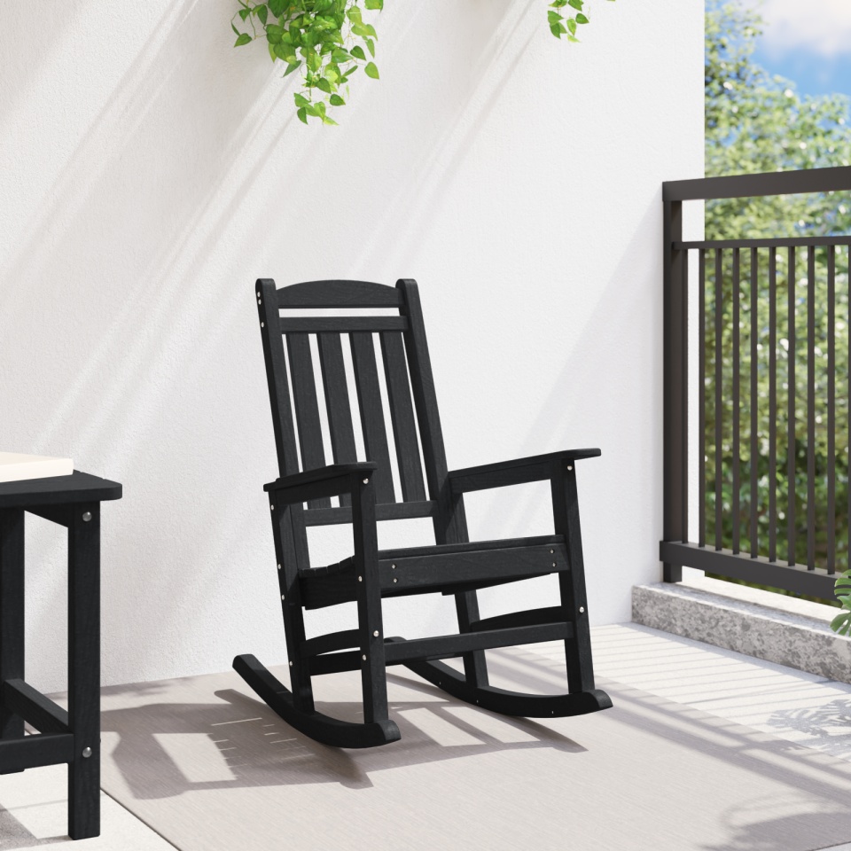 Scaun balansoar grădină Negru 70x92x108 cm HDPE - 2 | YEO