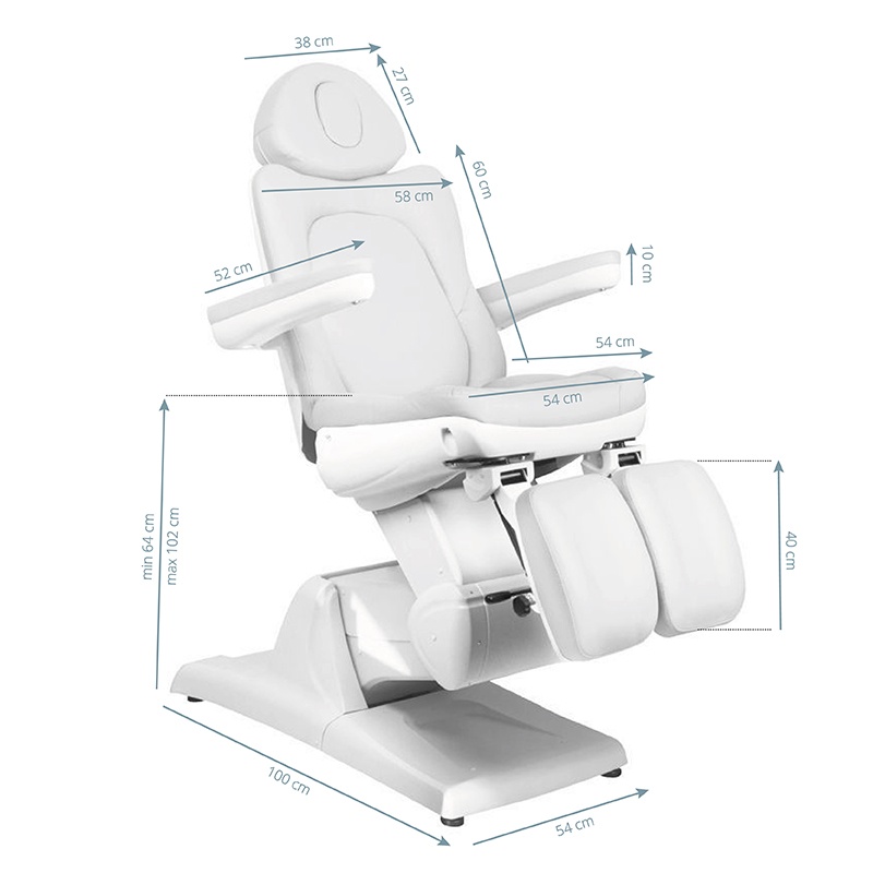 Scaun electric cosmetic azzurro 870s pedi 3 strong white - 2 | YEO