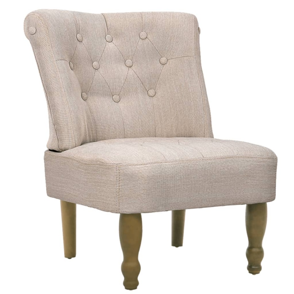 Scaun în stil franțuzesc, crem, material textil - 1 | YEO