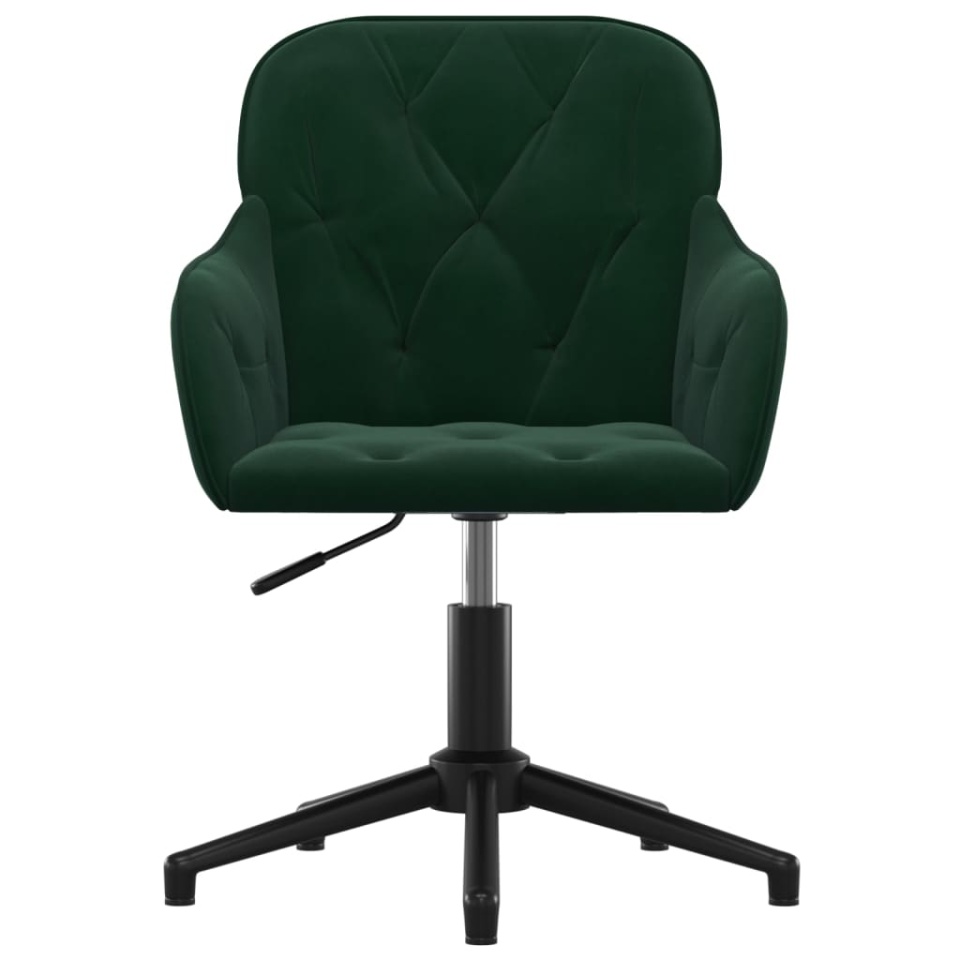 Scaune de bucătărie pivotante, 2 buc., verde închis, catifea - 3 | YEO