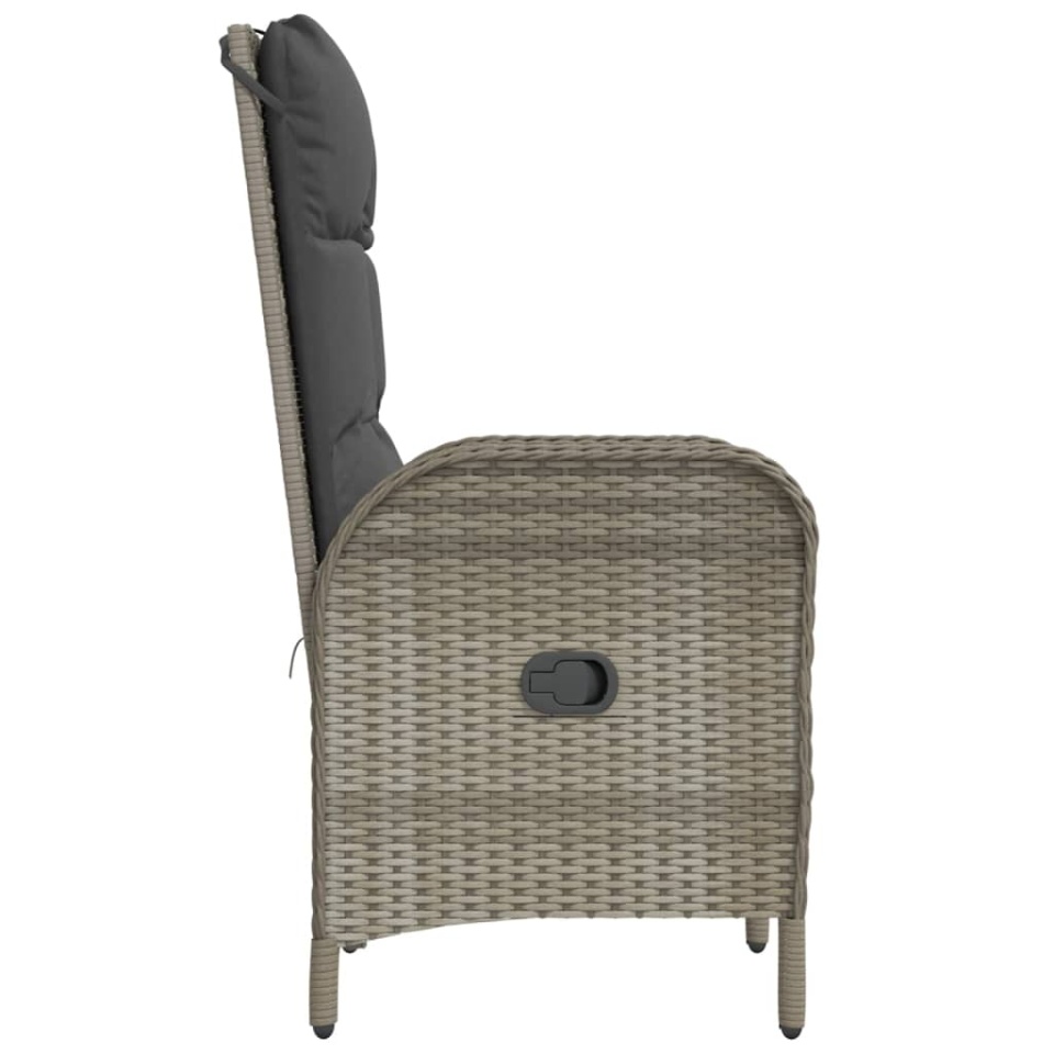 Scaune de exterior, 2 buc., gri, poliratan - 4 | YEO