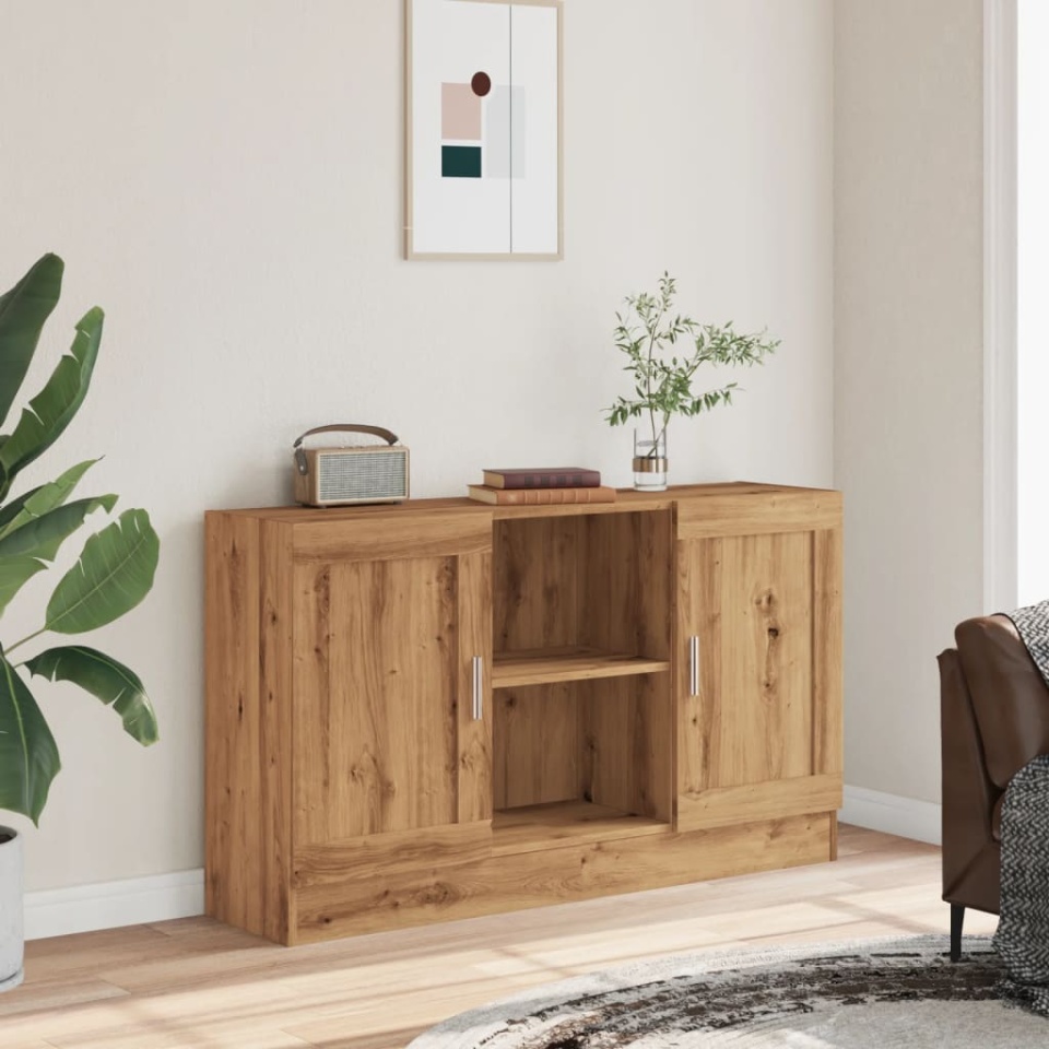 Servantă, stejar artizanal, 120x30,5x70 cm, lemn prelucrat - 2 | YEO